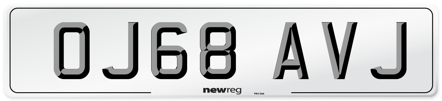 OJ68 AVJ Number Plate from New Reg
